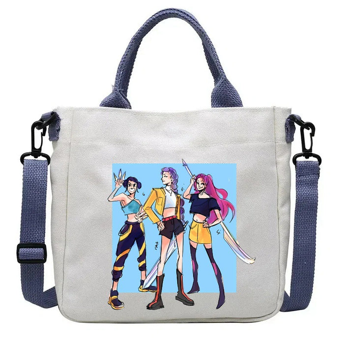 Wholesale KPOP Cartoon Print Canvas Crossbody Shoulder Bags