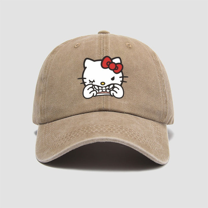Wholesale Washed cotton printed hat for vintage baseball cap, soft top sun hat