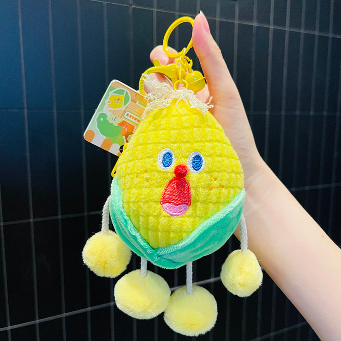 Wholesale cartoon vegetable coin purse plush keychain pendant scream vegetable earphone bag small gift