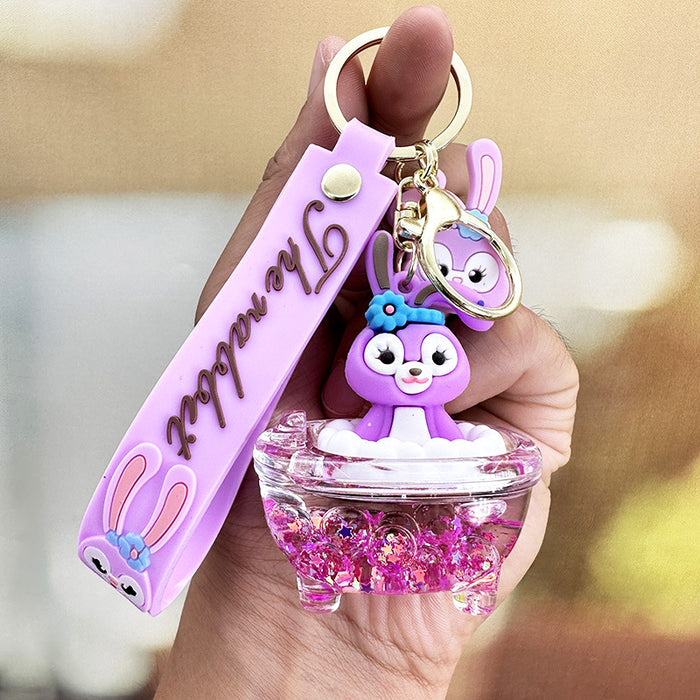 Wholesale Acrylic Cartoon Oil Quicksand Keychain JDC-KC-RunX010