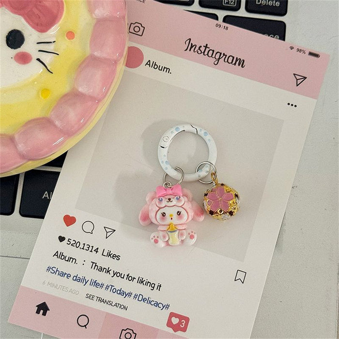 Wholesale Cute cartoon keychain with a bell