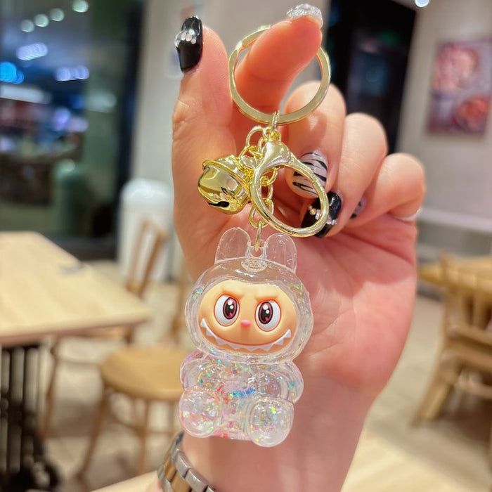Wholesale acrylic rab cloth quicksand key chain pendant  key chain gift