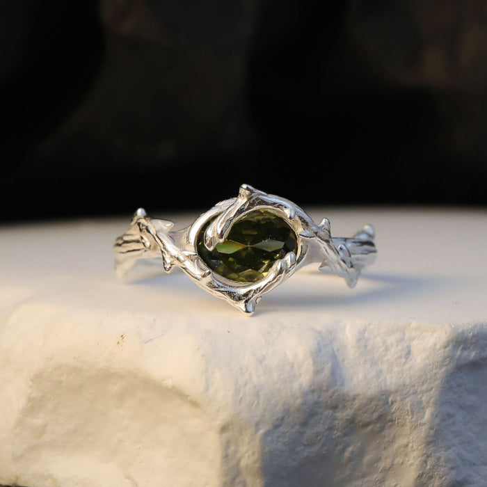 Wholesale Thorn olive ring, pure silver, niche design, textured couple ring, handmade accessory