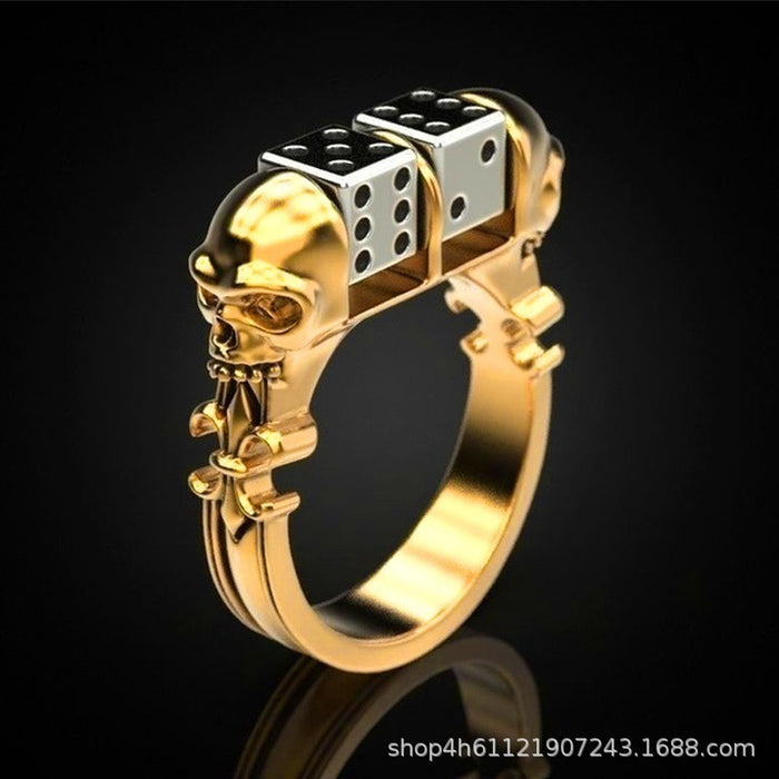 Wholesale Personalized Punk Gold Dice Ring Wholesale