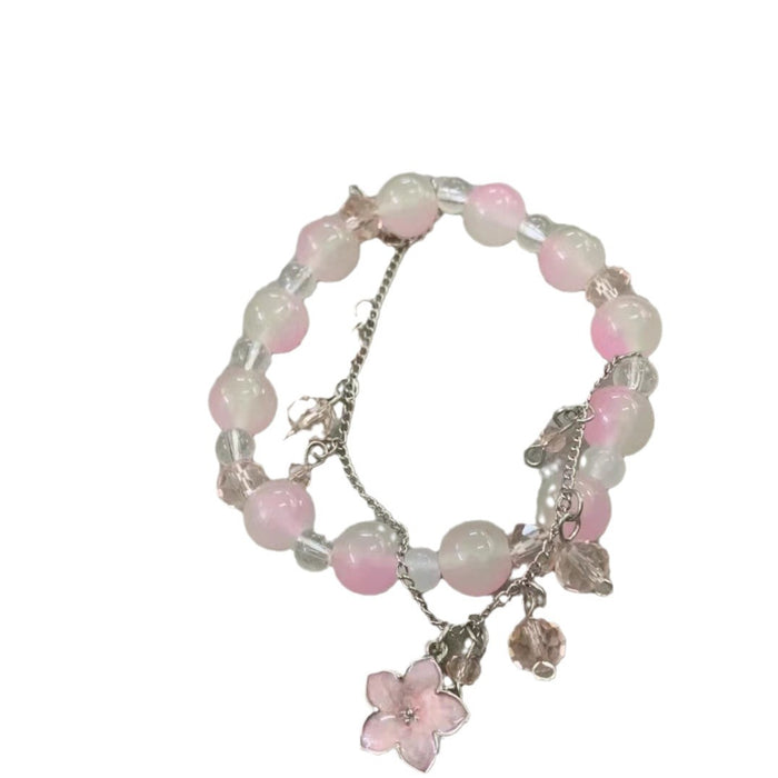 Wholesale Beaded bracelet with niche design, cherry blossom high-end bracelet