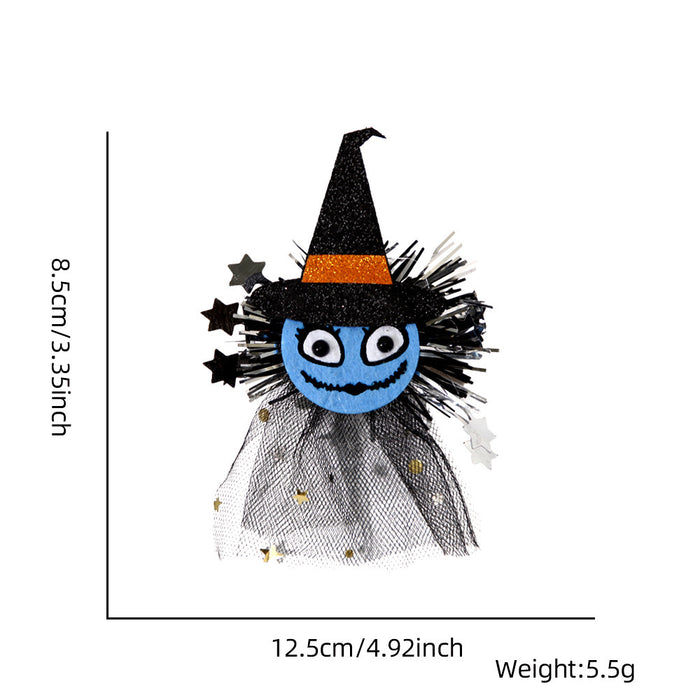 Wholesale Halloween Party Hairpin Headwear Adult Children Ghost Festival Ghost Pumpkin Ghost Mesh Side Clip Hairpin