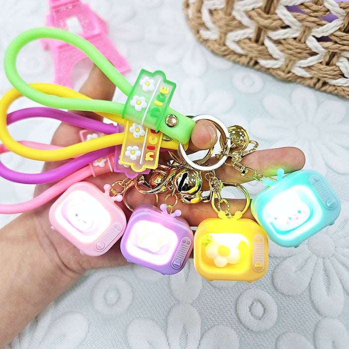 Wholesale Luminous Small TV Cartoon PVC Keychain JDC-KC-LuoYan011