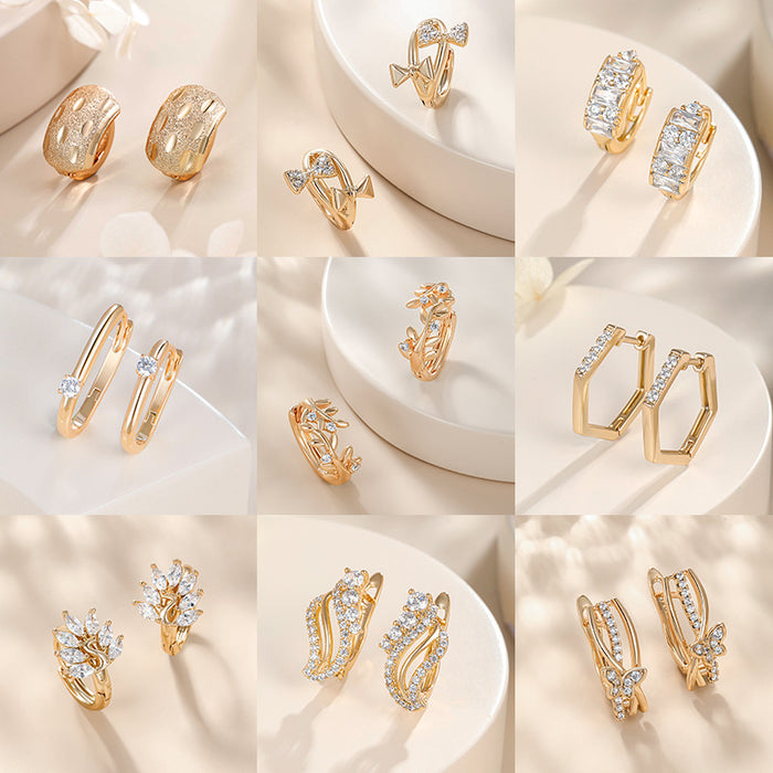 Wholesale Personalized Earrings Exaggerated Earrings Women's Zircon Earrings JDC-ES-XP006