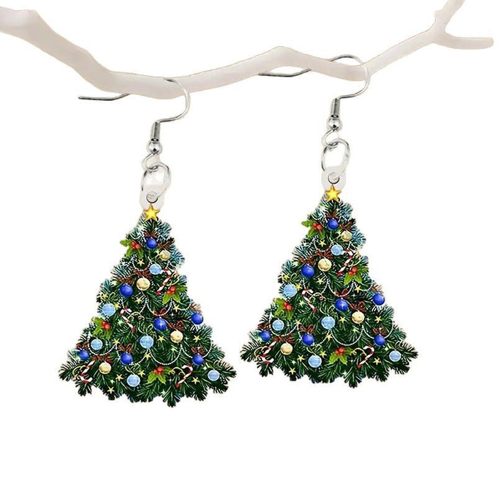 Wholesale Christmas Carnival Colorful Christmas Tree Acrylic Earrings