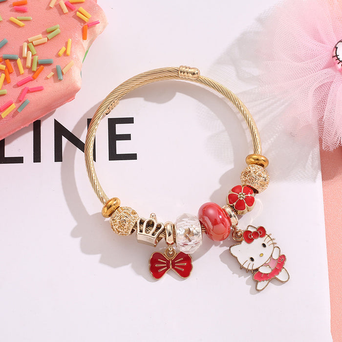 Wholesale Stainless Steel Cartoon Beaded Bracelet Stylish Jewelry Accessory MOQ≥2