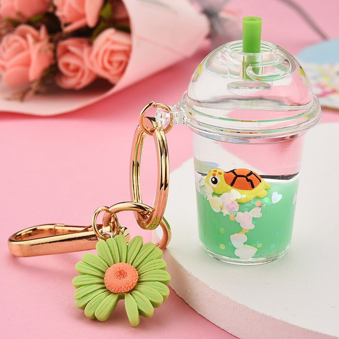 Wholesale Oil-Filled Bottle Aquarium Marine Animal Keychain
