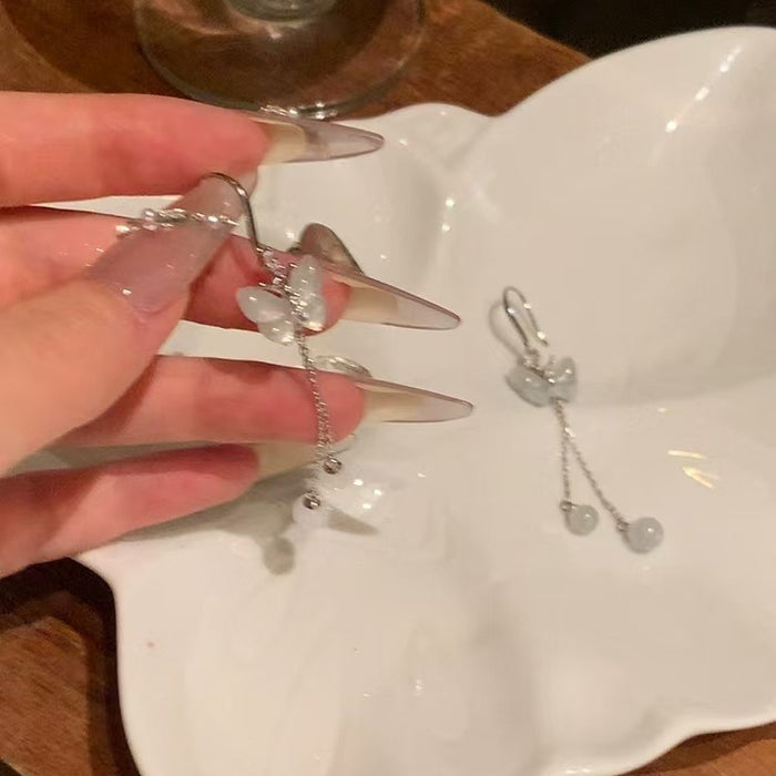 Wholesale Butterfly tassel earrings, new style, light luxury temperament, high-end feeling, earrings, niche temperament, unique earrings