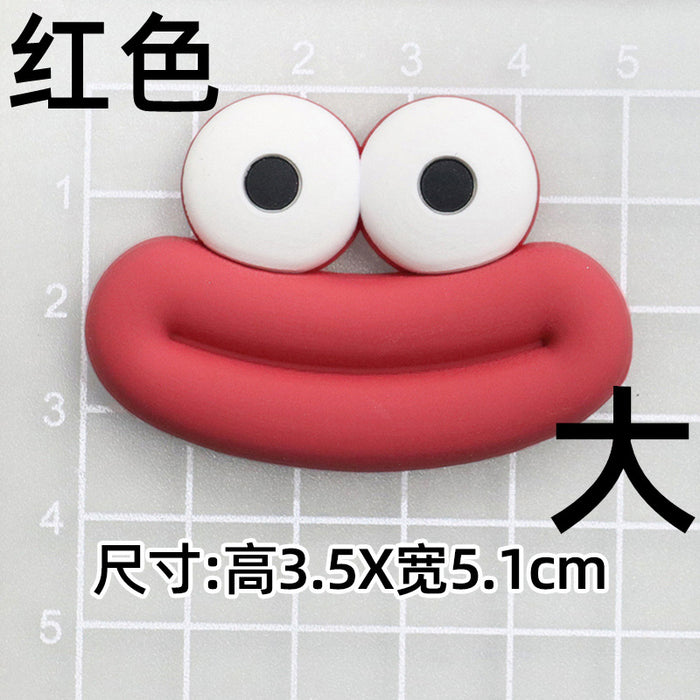 Wholesale 5pcs Big Small size cartoon sausage mouth eyes charger protective cover plush toy hairpin phone case accessories