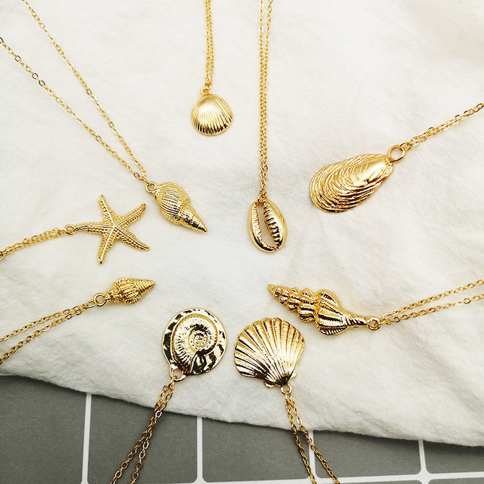 Wholesale Alloy Shell Necklace Exaggerated Personalized Jewelry