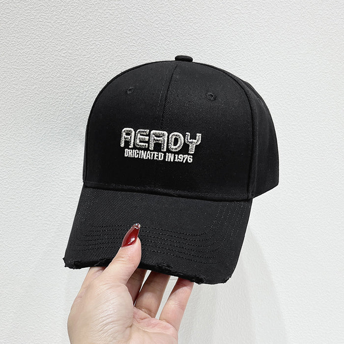 Wholesale Embroidered letters, perforated hardtop baseball cap, versatile street duckbill cap