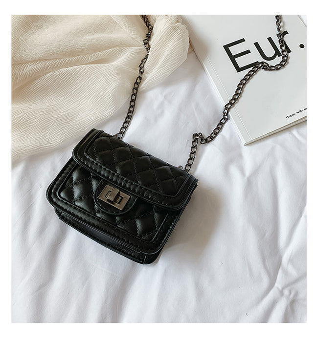 Wholesale Mini diamond grid shoulder crossbody bag, fashionable chain, loose change accessories