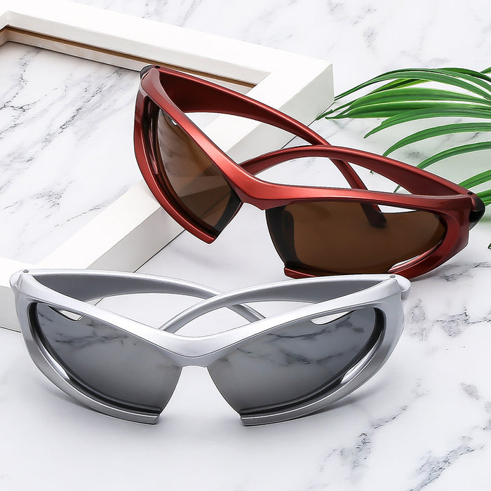 Wholesale New sports sunglasses, outdoor cycling glasses, hollowed out sunglasses, personalized running and mountain climbing sunglasses