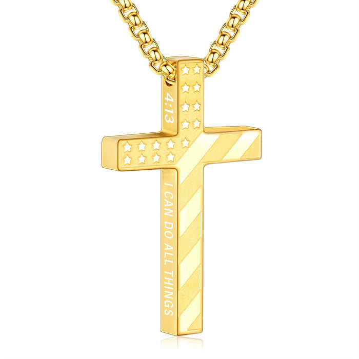Wholesale Cross Stainless Steel Necklace Versatile Men and Women Personalized Hip Hop Pendant Necklace Accessories