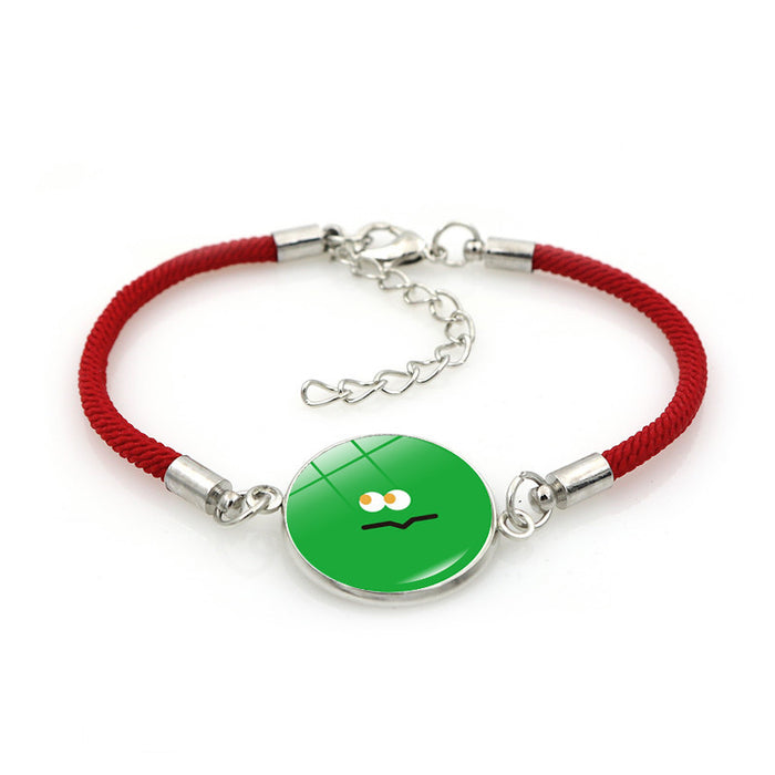 Wholesale Fan support bracelet does not fade women' s hand jewelry star five ball expression package braided bracelet gift