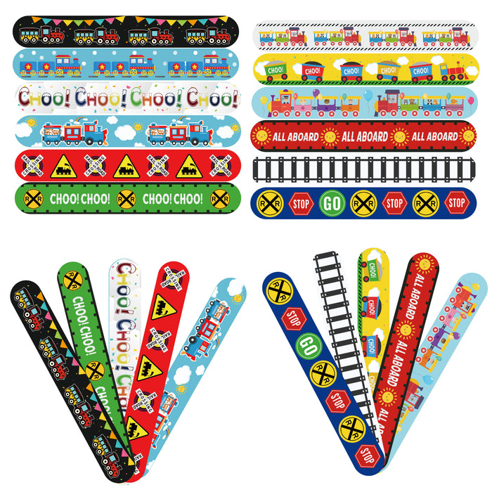 Wholesale 12pcs/set Cartoon Train Papa Ring Bracelet Children's Toy Party