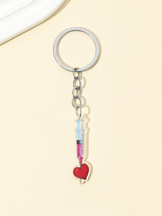 Wholesale Acrylic Thermometer Capsule Nurse Cap Keychain JDC-KC-RongRui013