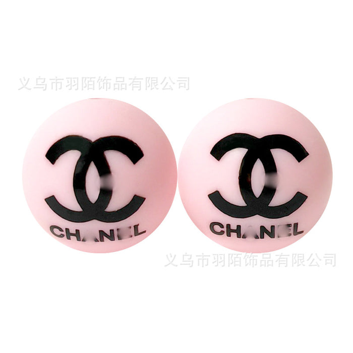 Wholesale 20PCS Round Printed Silicone Beads JDC-BDS-YuMo015