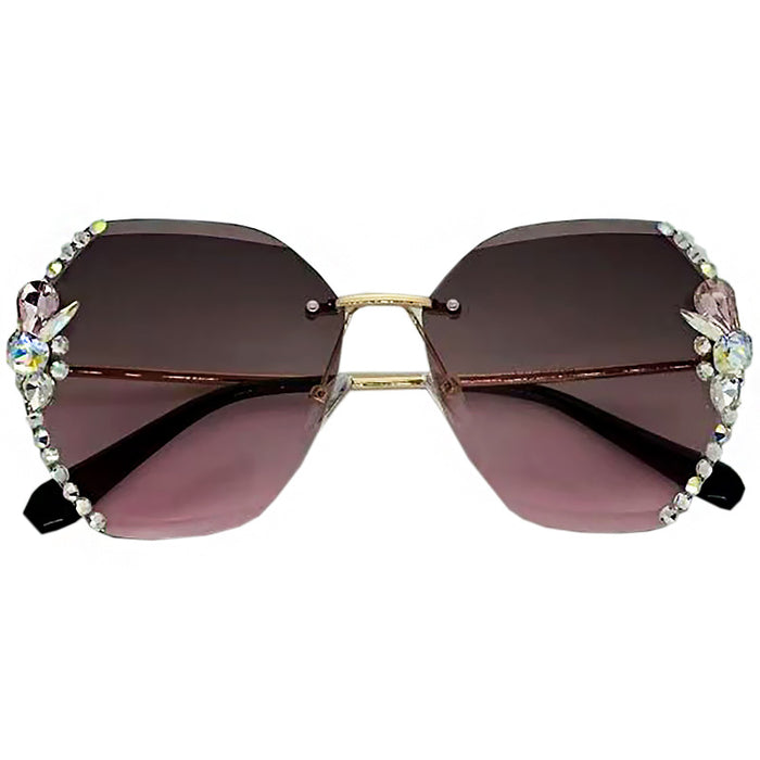 Wholesale Diamond-encrusted Frameless PC Sunglasses JDC-SG-MNY002