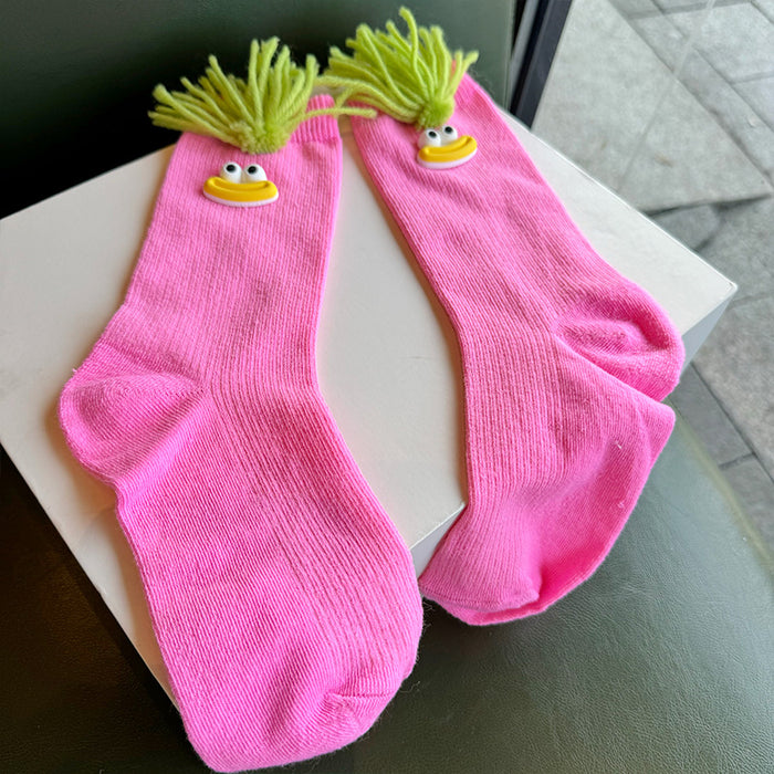 Wholesale contrast color design outerwear socks
