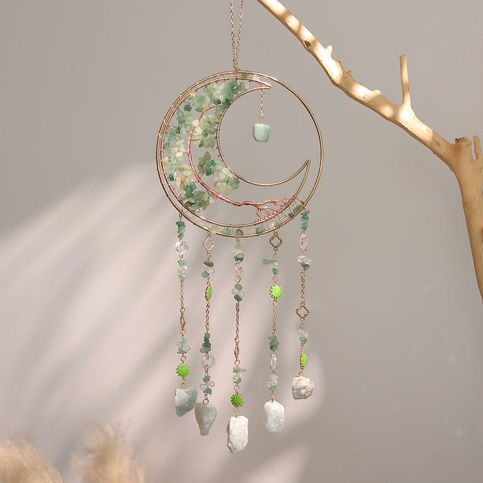 Wholesale Tree of Life Sun Catcher Colorful Crushed Stone Crysta Window Decorative Wind Chime