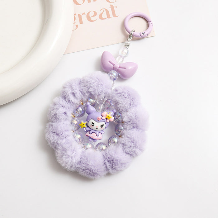 Wholesale Cute Cartoon Pom Pom Keychain Plush Bag Charm Decorative Accessory MOQ≥2
