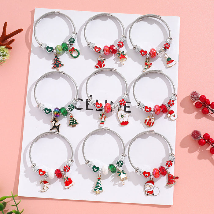 Wholesale Stainless Steel Christmas Charm Bracelet Women' s Fashion Accessory MOQ≥2