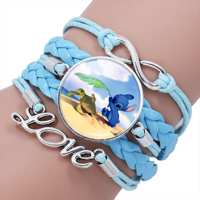 Wholesale Cartoon Braided Multi-layer Gemstone Cowhide Bracelet JDC-BT-NH021