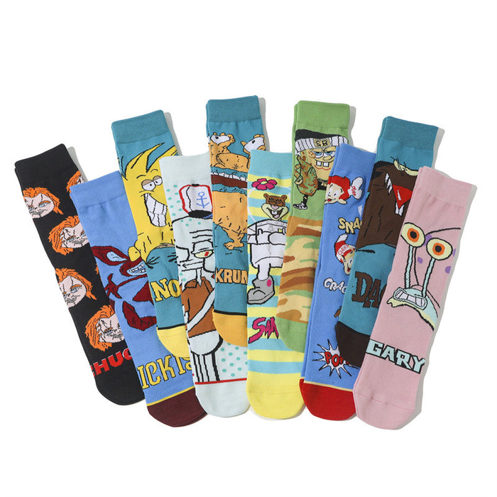 Wholesale cartoon tide socks female male socks sponge socks long cotton socks