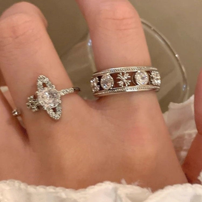 Wholesale Sparkling Diamond Planet Rings Couple Rings