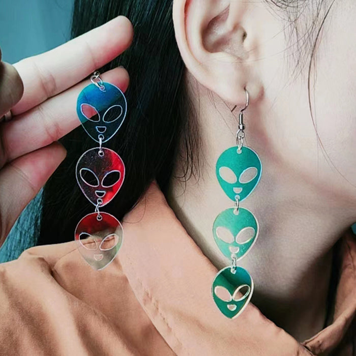 Wholesale  Earrings Design Sense Acrylic Earrings Fashion Personality Skull Alien Earrings Ear Accessories