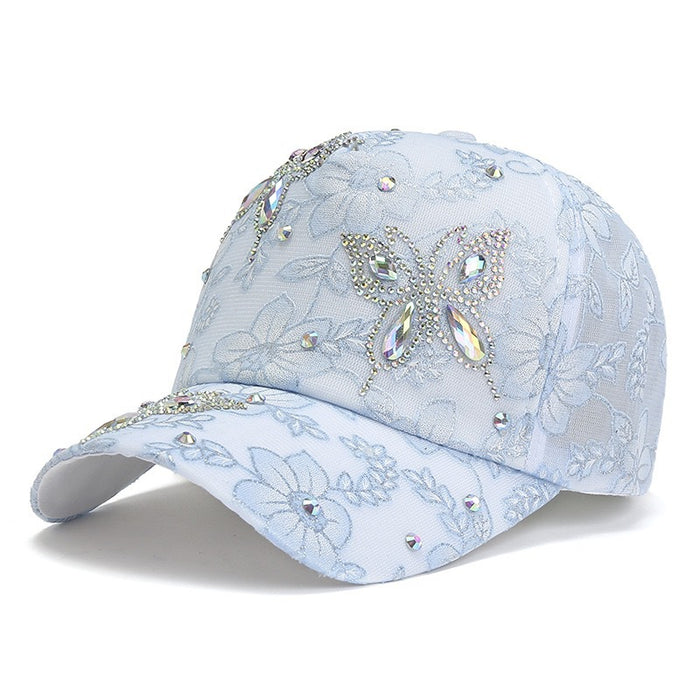 Wholesale Butterfly Duckbill Sun Hat for Women  Breathable Sun Protection Floral Baseball Cap