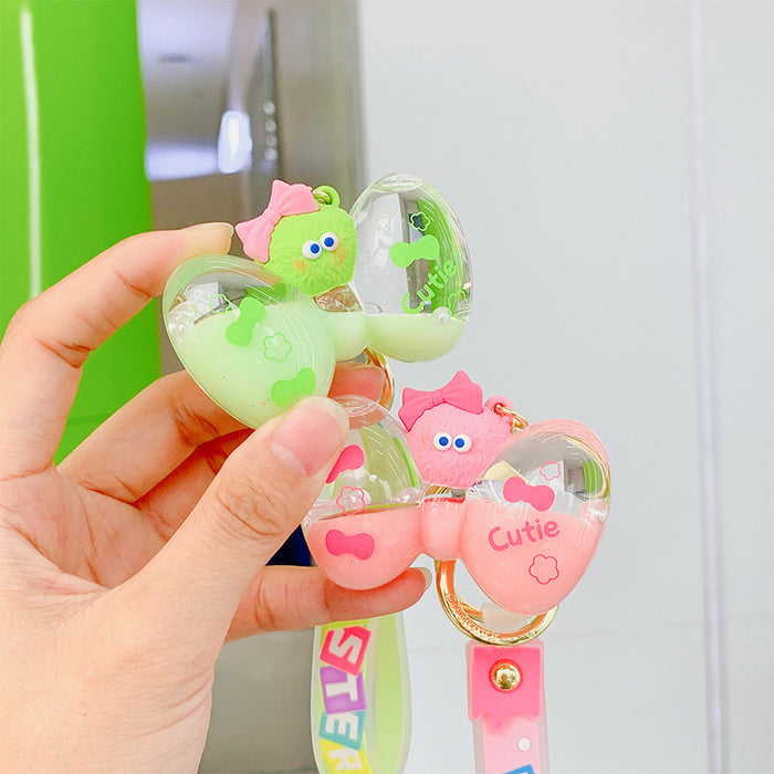 Wholesale PVC Liquid Oil Bowknot Cartoon Keychain JDC-KC-DiAJ001