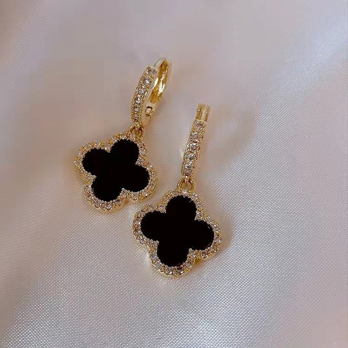 Wholesale Copper Leaf Flower Pendant Earrings JDC-ES-Longt003