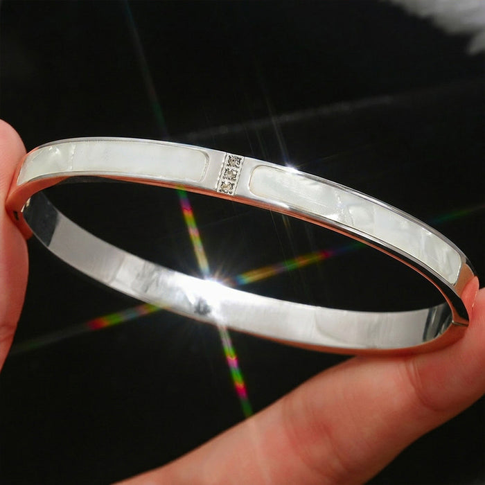 Wholesale Titanium Steel Double  Rhinestone Bracelet Everyday Jewelry Accessory