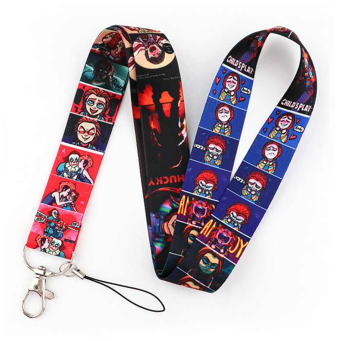 Wholesale Horror and thriller themed long phone lanyard with chest strap