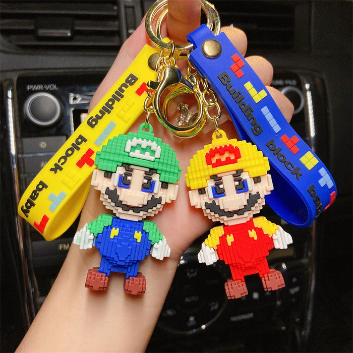 Wholesale Building Blocks Silicone Cartoon Creative Cute Keychain JDC-KC-YueW005