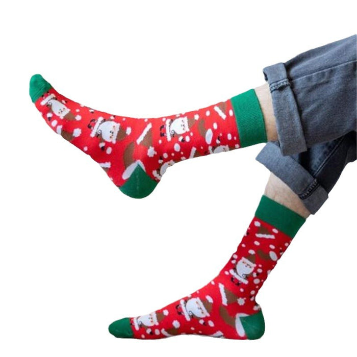 Wholesale Christmas Socks Men and Women's Medium-length Cotton Socks Cartoon Festival Old Man Snowman Elk Large Size Socks JDC-SK-CG007