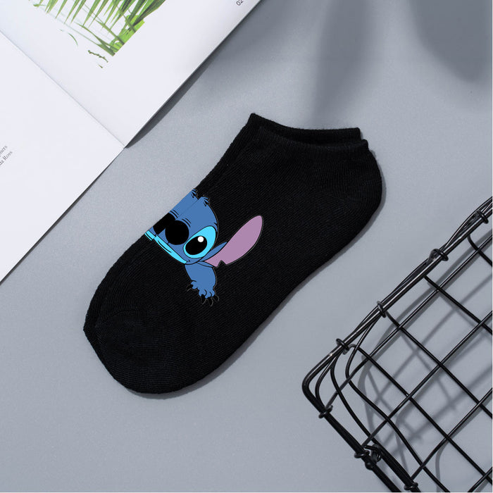 Wholesale Cartoon Simple Breathable Short Style Multi-color Cotton Crew Socks JDC-SK-WuDM001