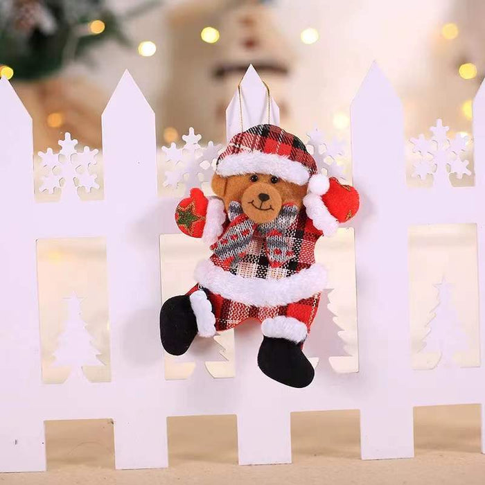 Wholesale Christmas decorations Christmas tree accessories Christmas fabric small doll pendant dancing old snowman doll