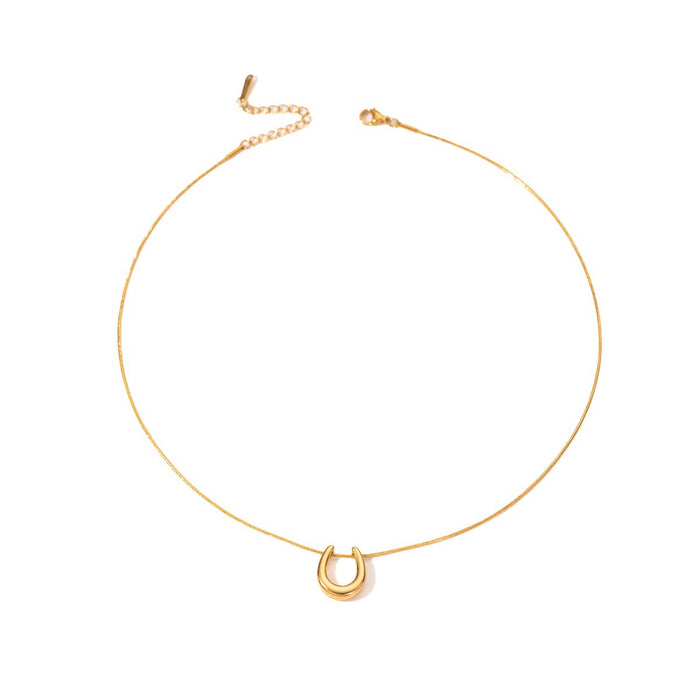 Wholesale U-Shaped Clavicle Chain Stainless Steel Necklace
