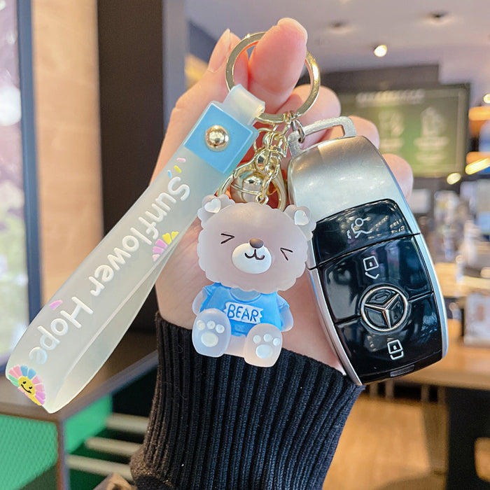 Wholesale Cute Sitting Crystal Bear Keychain