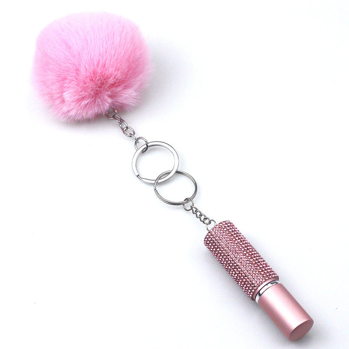 Wholesale Hair Ball Perfume Spray Diamond 2-Piece Keychain JDC-KC-TouMS082