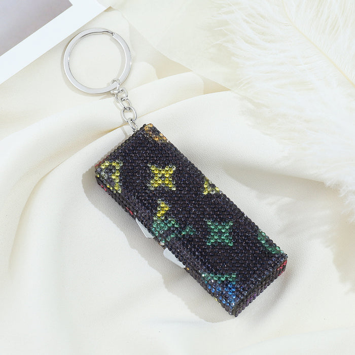 Wholesale Diamond-studded Aluminum Alloy Small Medicine Box Keychain JDC-KC-ZY018