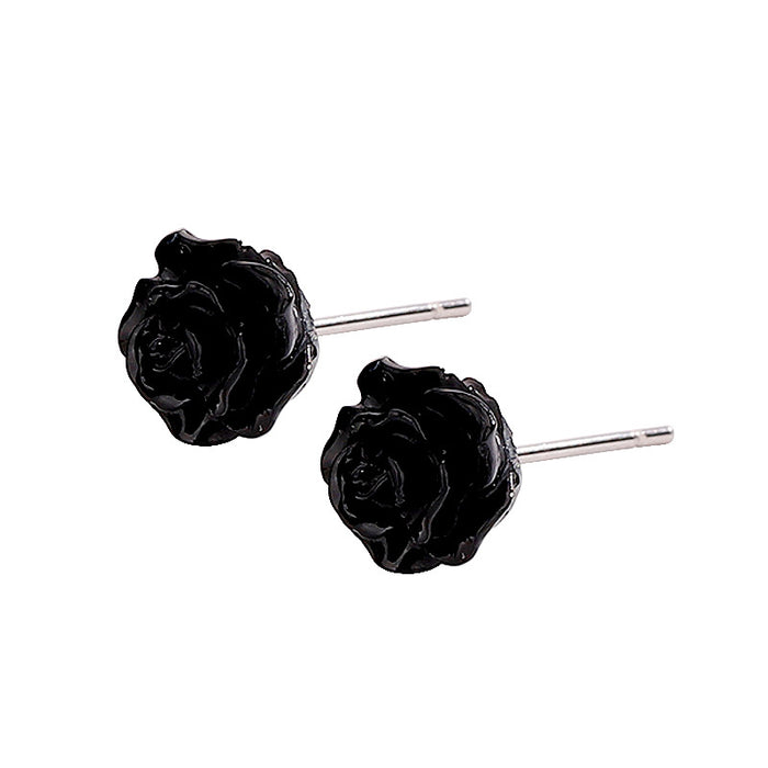 Wholesale Three dimensional rose earrings with retro and niche design, personalized earrings