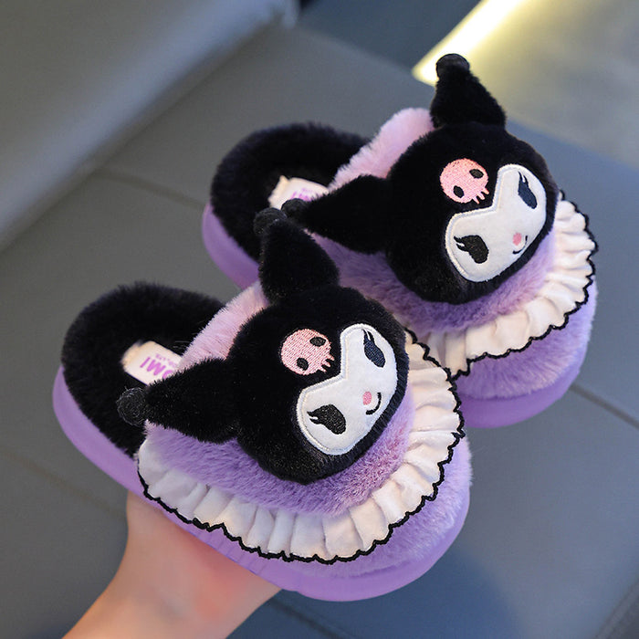 Wholesale Winter Children's Cotton Slippers for Girls To Keep Warm and Fluffy for Home Boys To Prevent Slipping and Cover Heels for Babies JDC-SP-Langd001